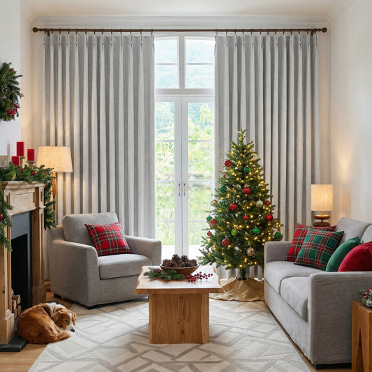 Orion Blackout Curtains White Gray