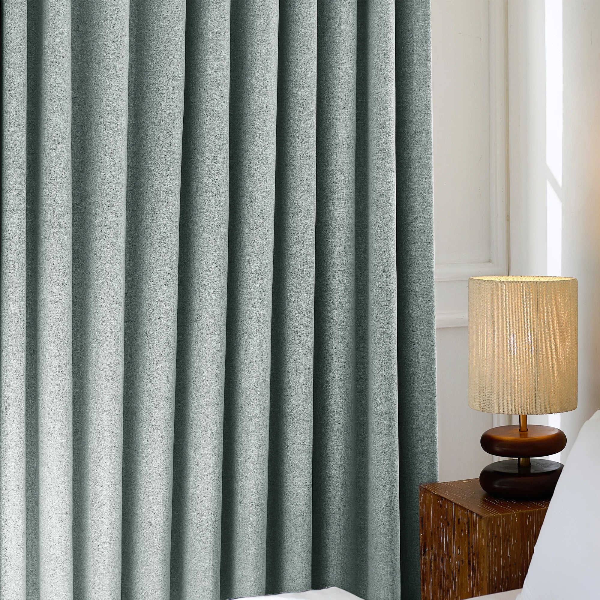 Orion Blackout Curtains Grayish Green Details