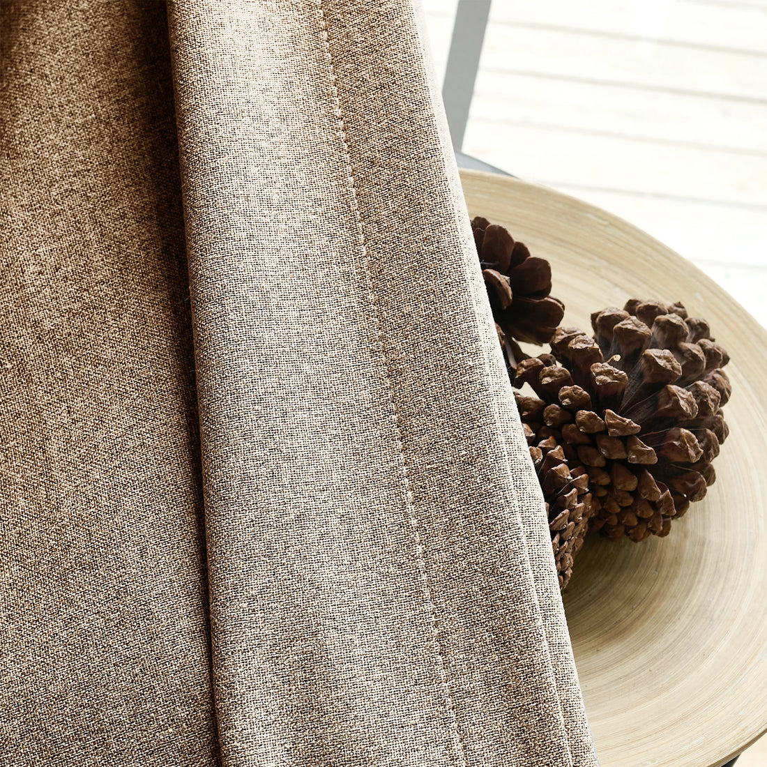 Orion Blackout Curtains Light Coffee Fabric Display