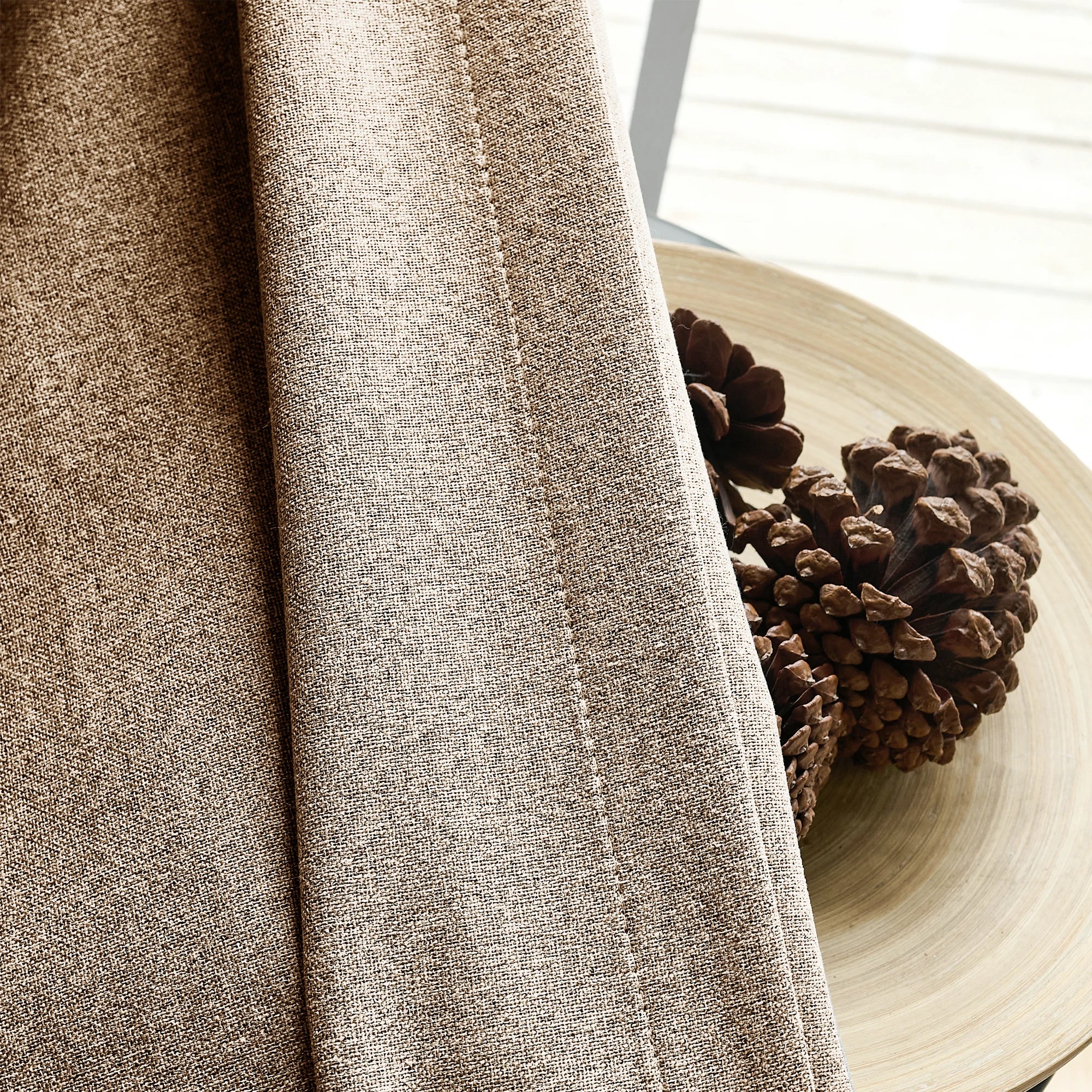 Orion Blackout Curtains Light Coffee Fabric Display