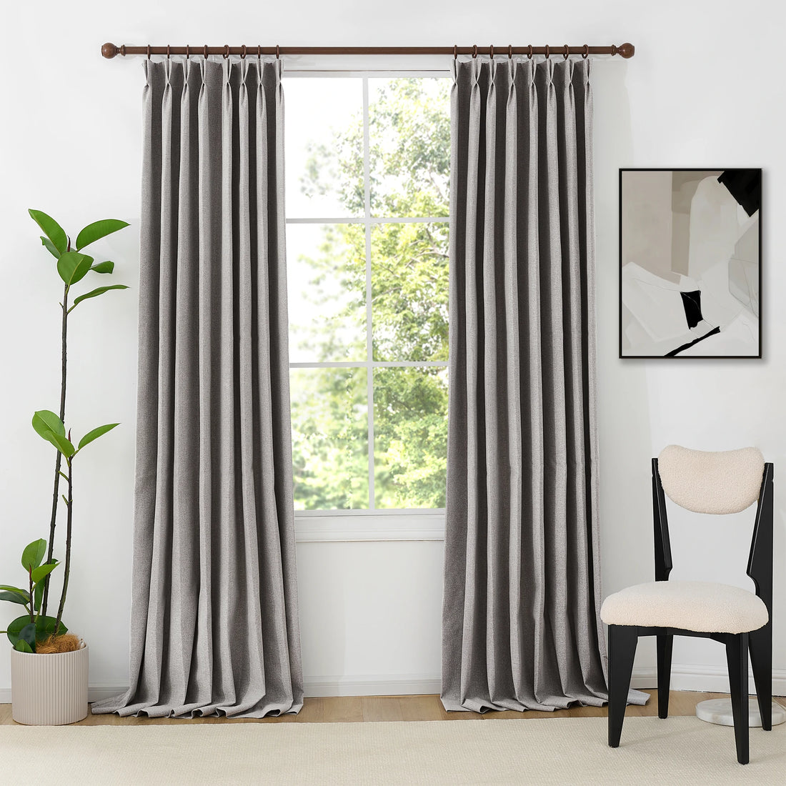 Orion Blackout Curtains Light Gray Front View
