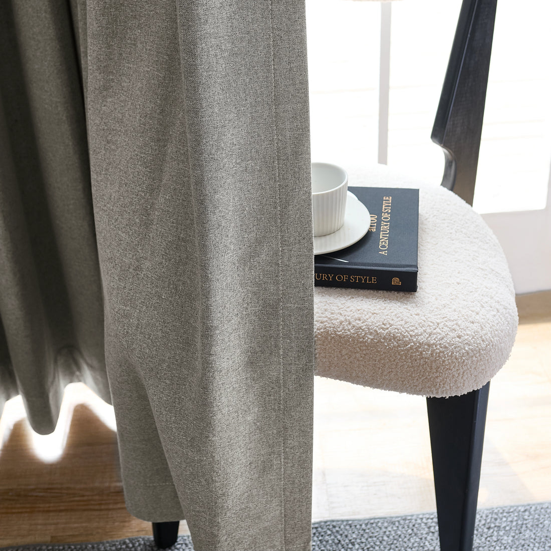 Orion Blackout Curtains Light Gray Details