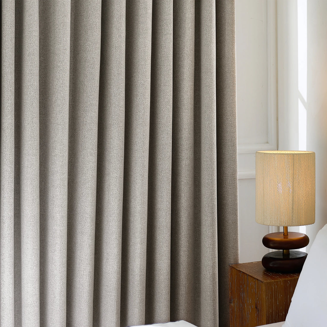 Orion Blackout Curtains Natural Beige Display