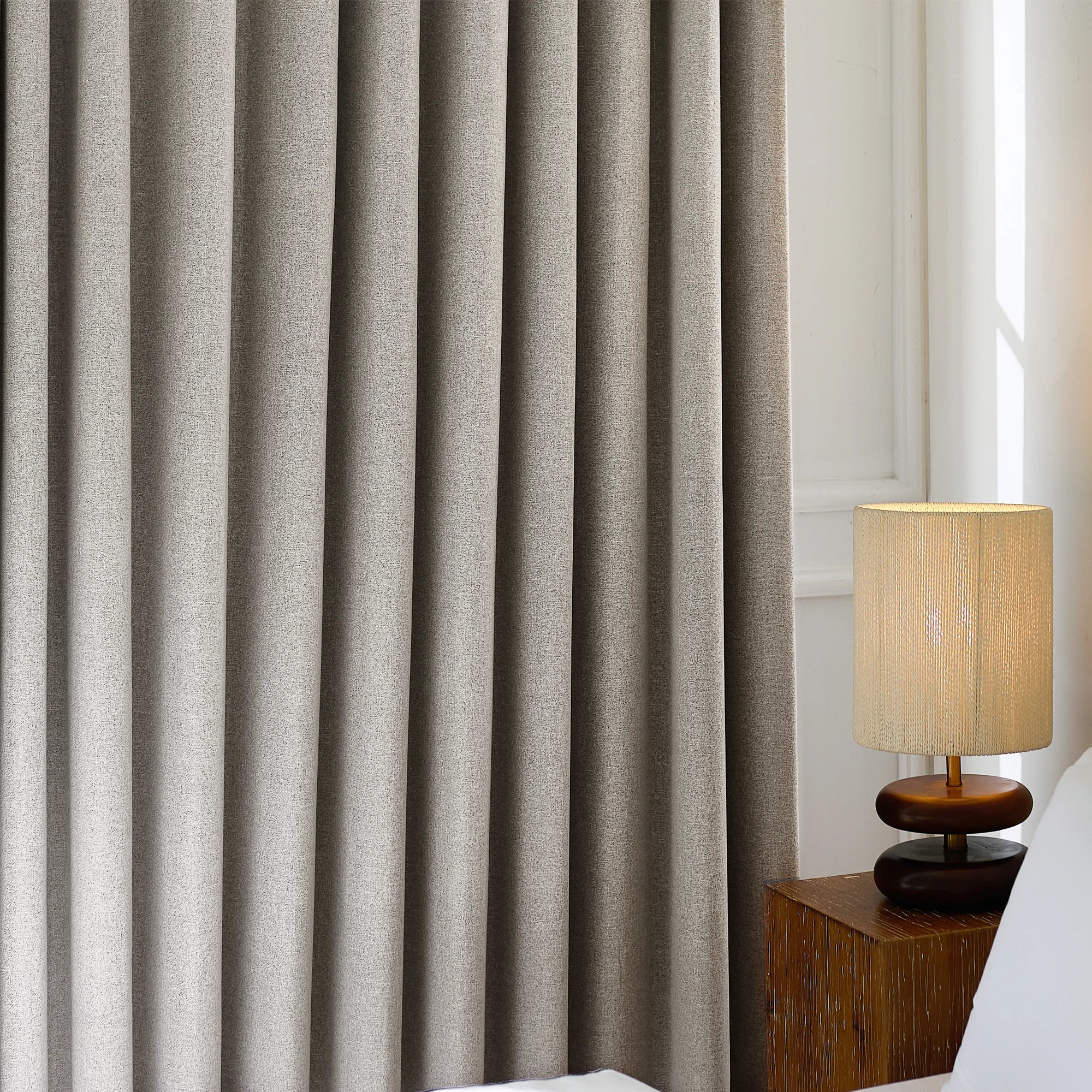 Orion Blackout Curtains Natural Beige Display