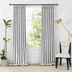 Orion Blackout Curtains White Gray Front View