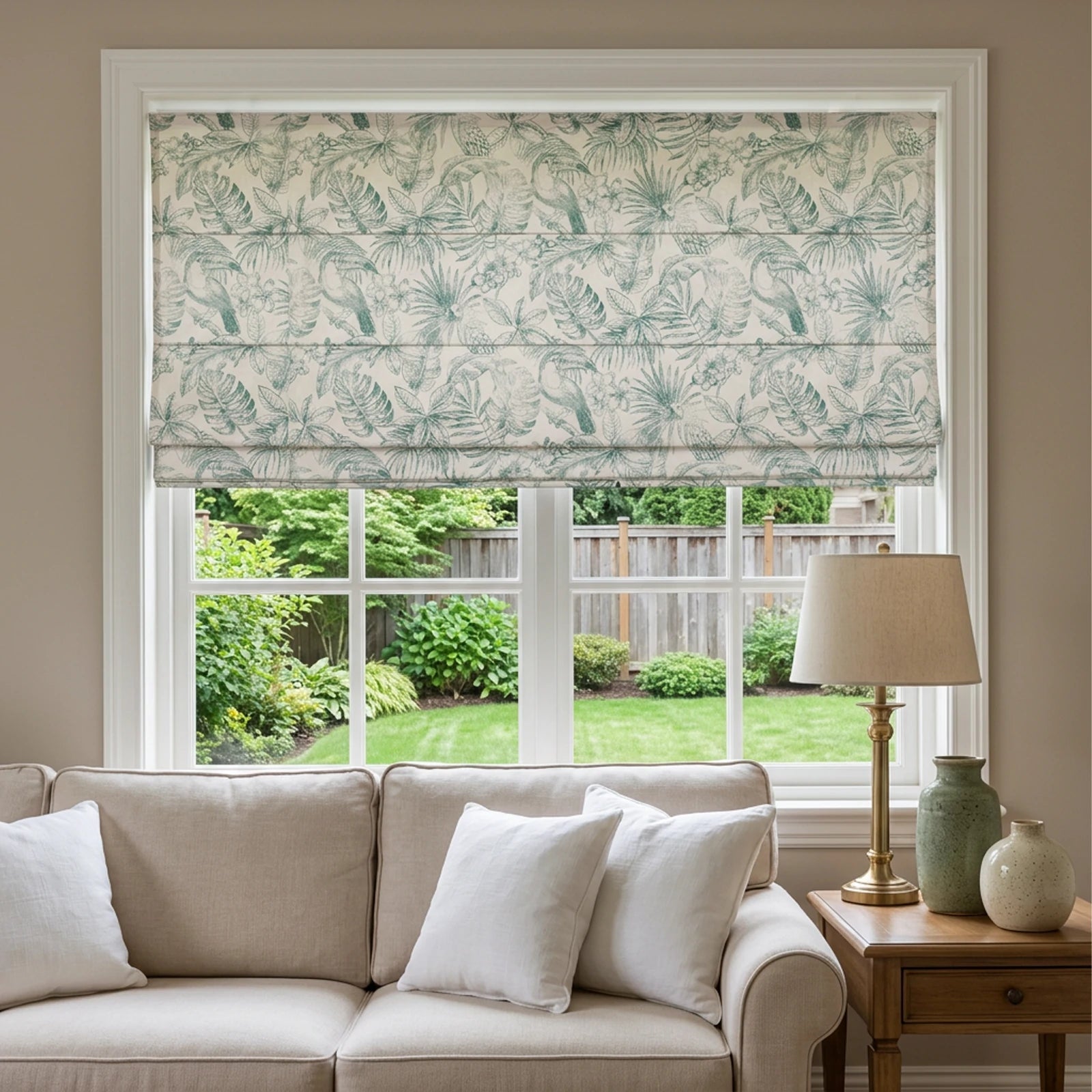 Remy Printed Bird Premium Roman Shades