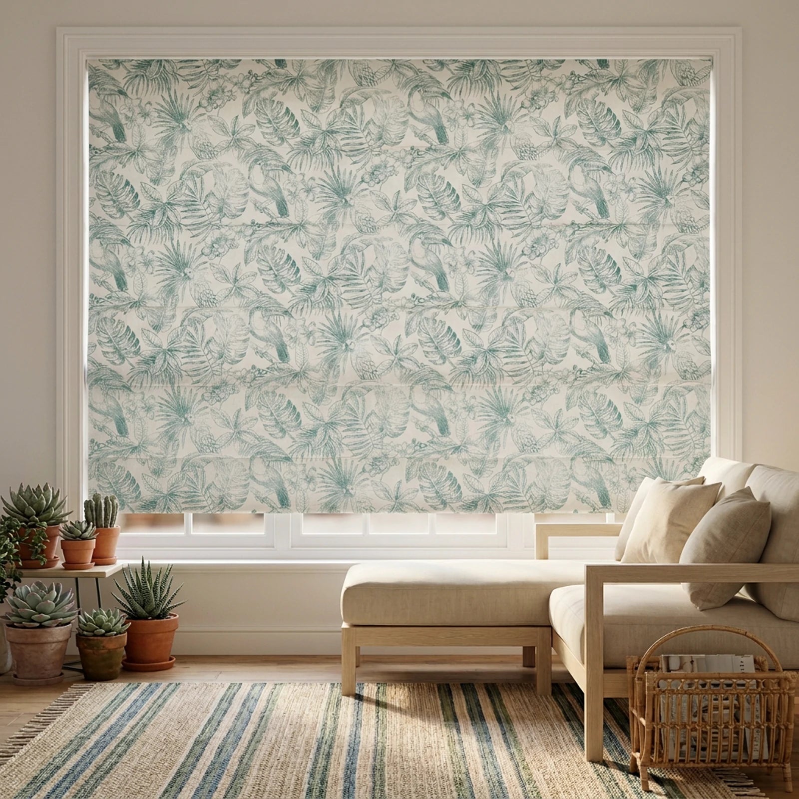 Remy Printed Bird Premium Roman Shades
