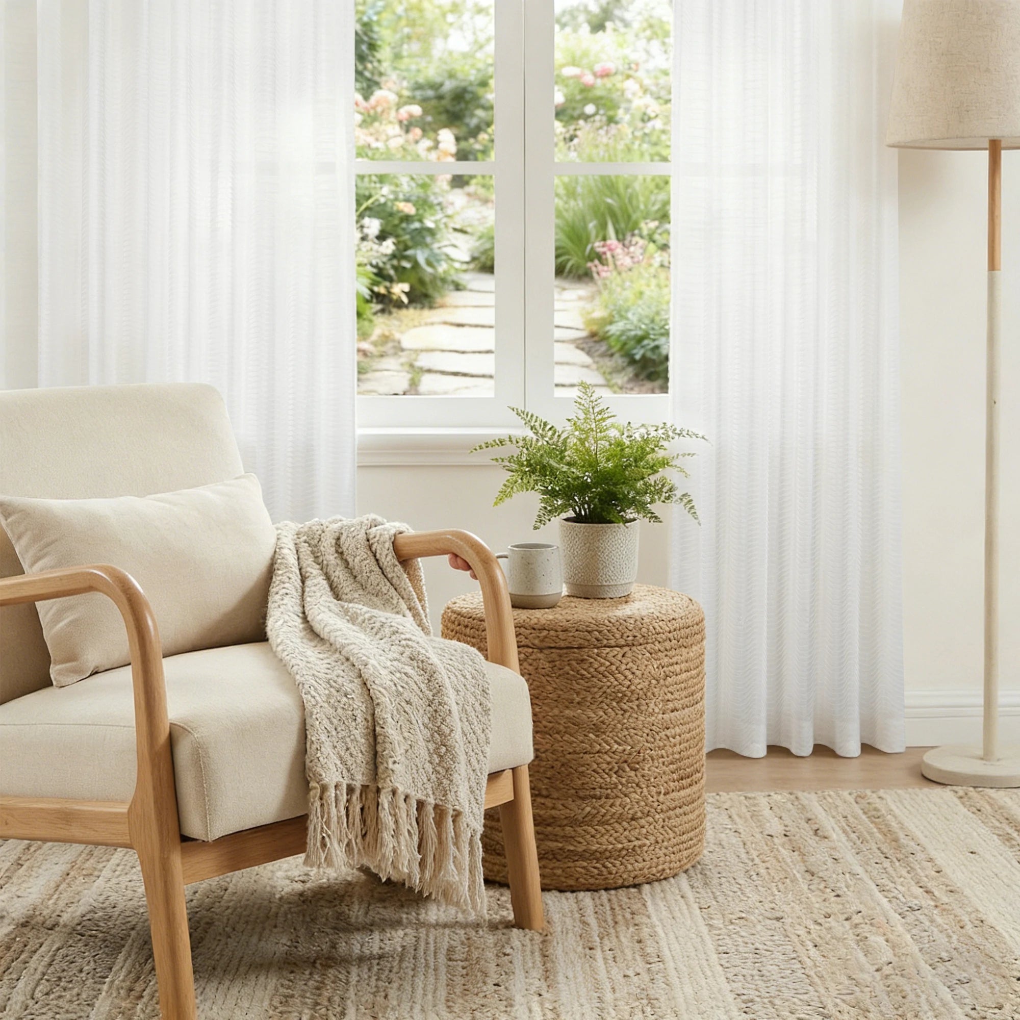 Sheila Cotton Semi Sheer Curtains