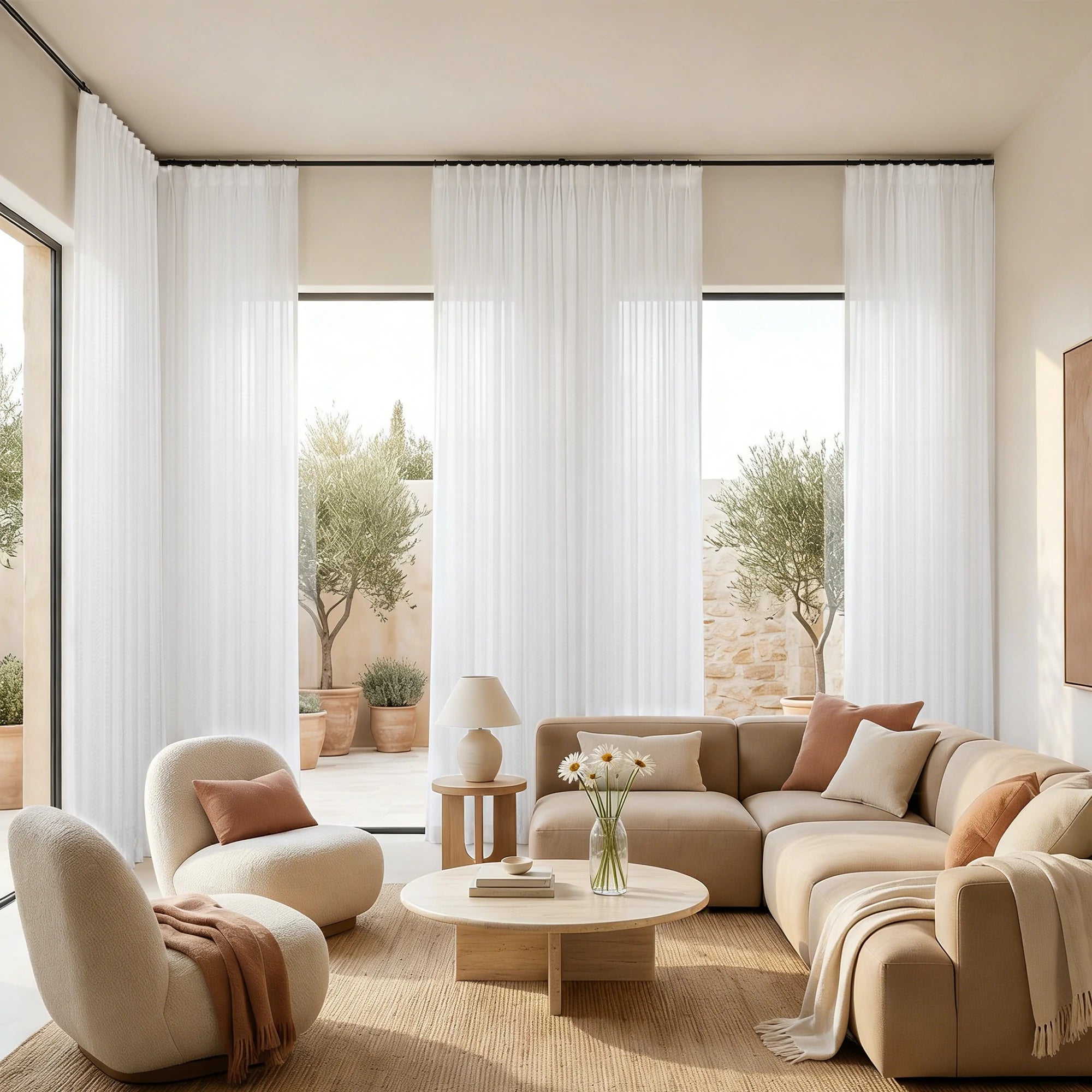 Sheila Cotton Semi Sheer Curtains