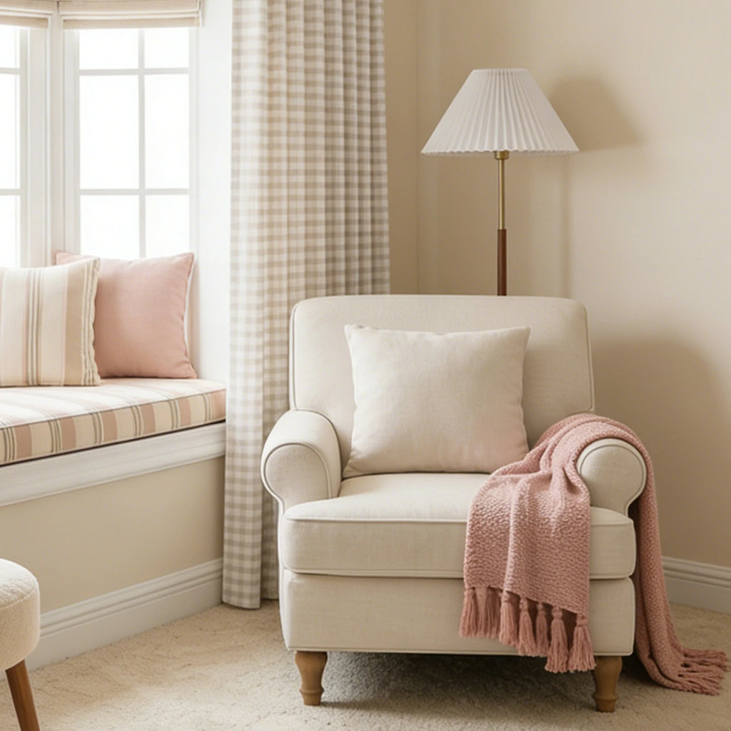 Simon Plaid Linen Textured Curtains