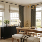 Simon Plaid Linen Textured Curtains