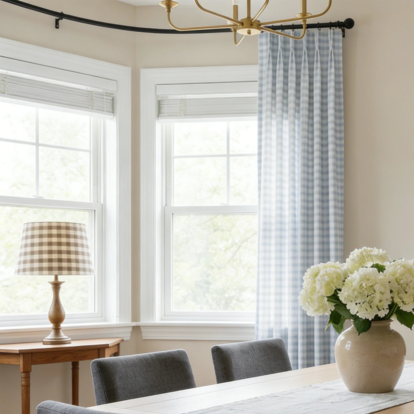 Simon Plaid Linen Textured Curtains