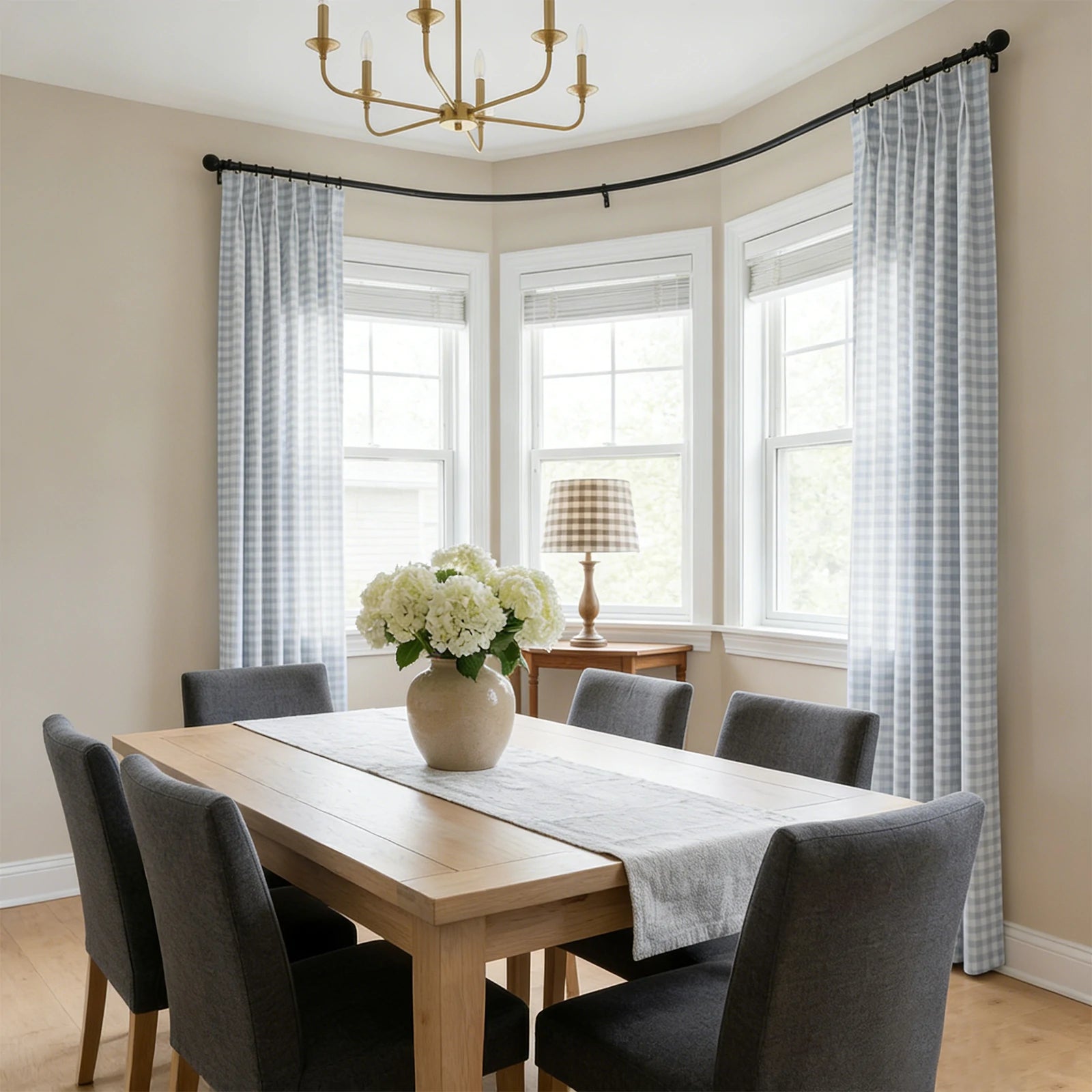 Simon Plaid Linen Textured Curtains