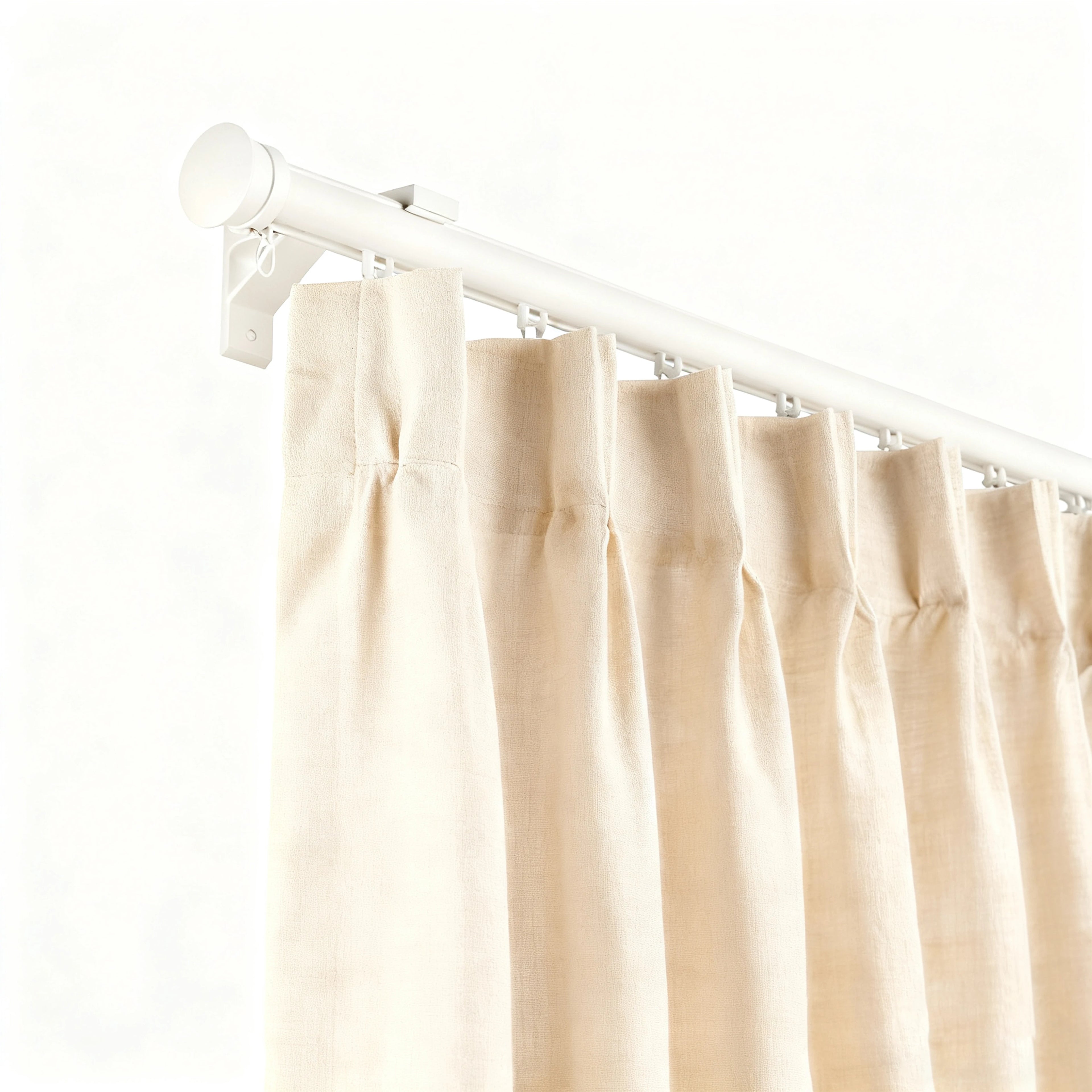 Tagore custom curtain white rod design rendering
