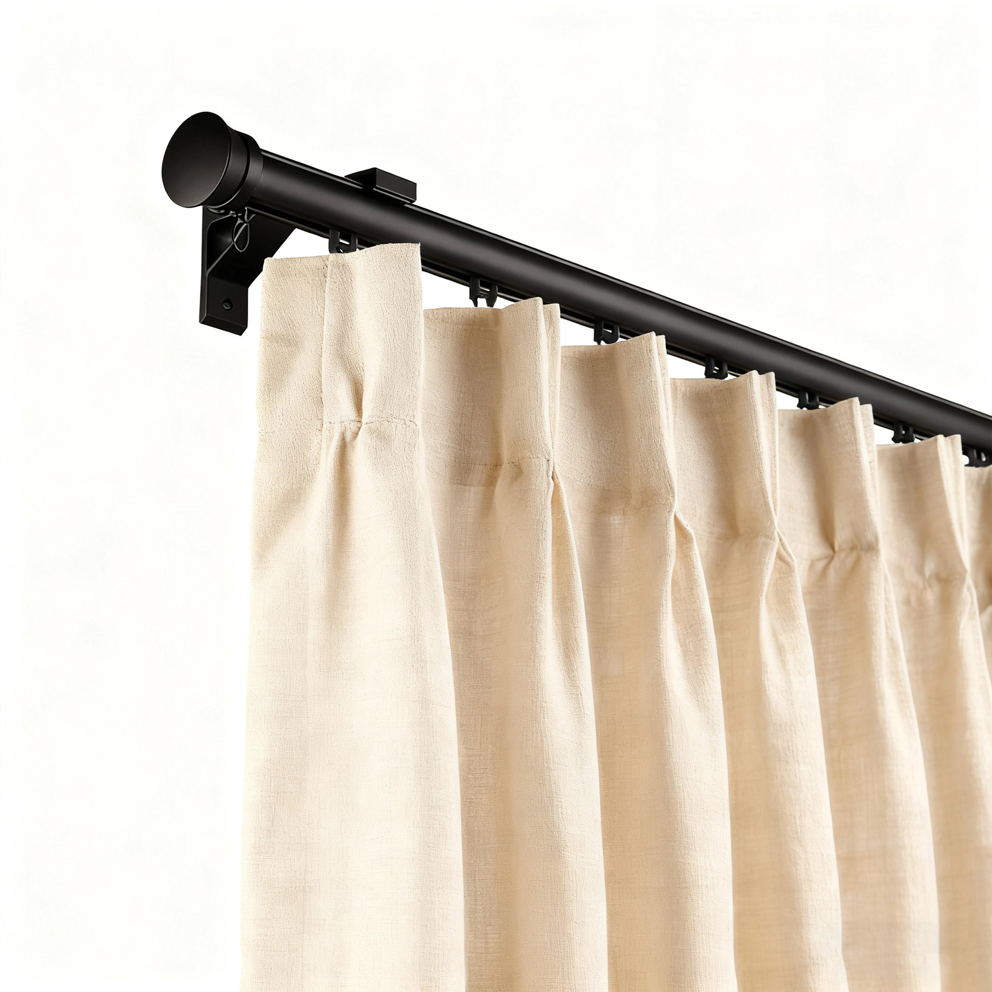 Tagore custom curtain black rod design rendering