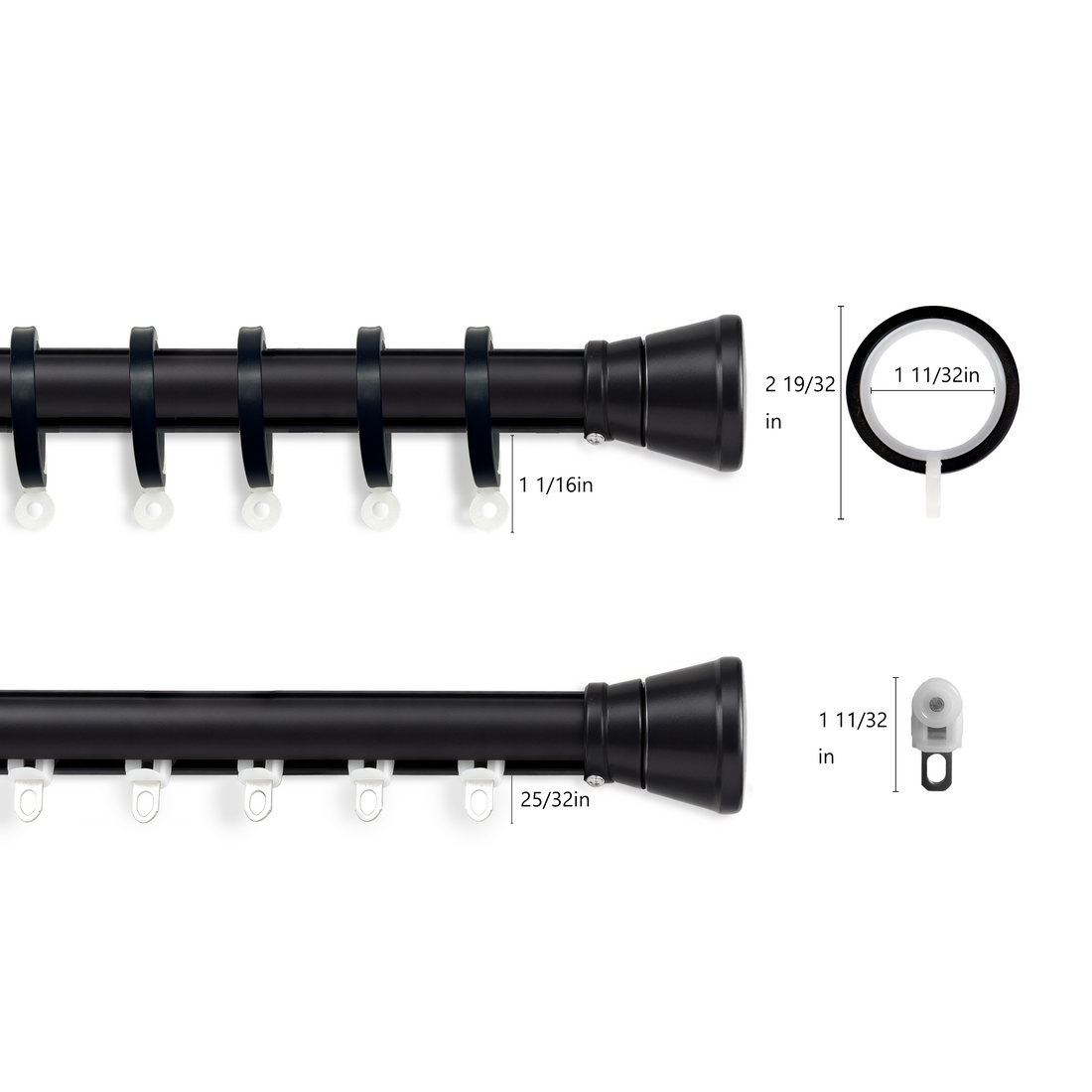 Two Black Ring Options sizes are available