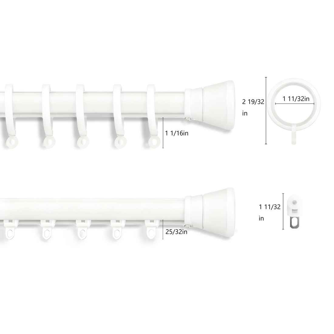 Two White Ring Options sizes are available