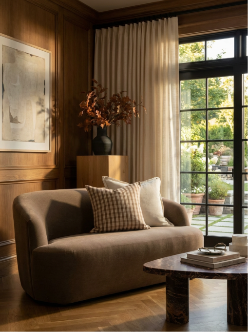 The light-transmitting effect of linen curtains