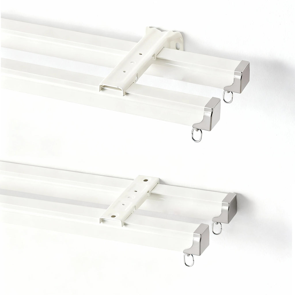 Custom Curtain White Tracks Dual Track Bars