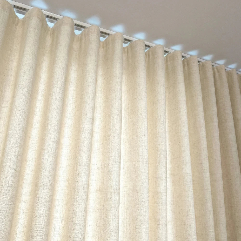 Partial view of custom-made curtain tracks