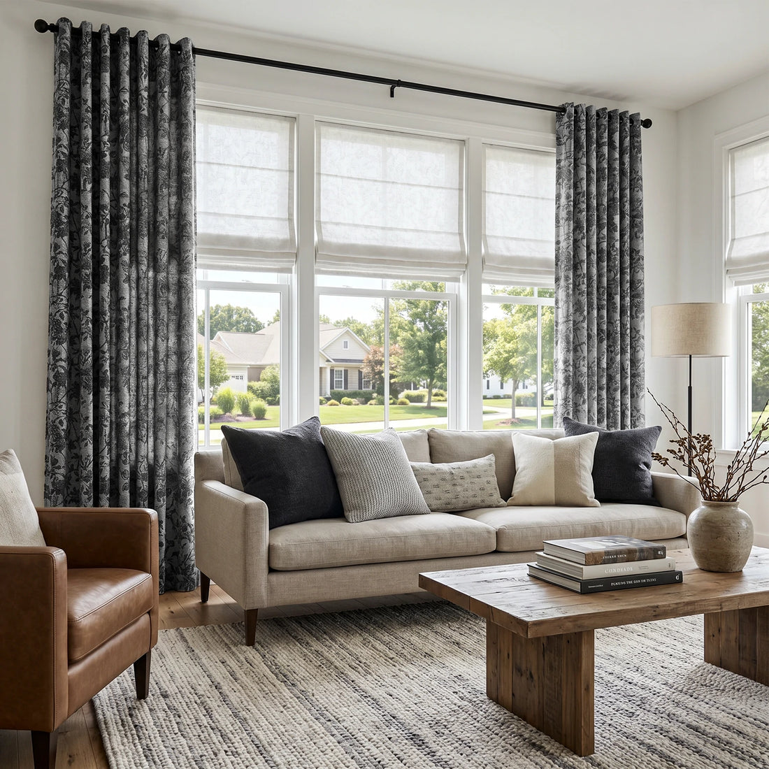 Winslow Floral Jacquard  Curtains