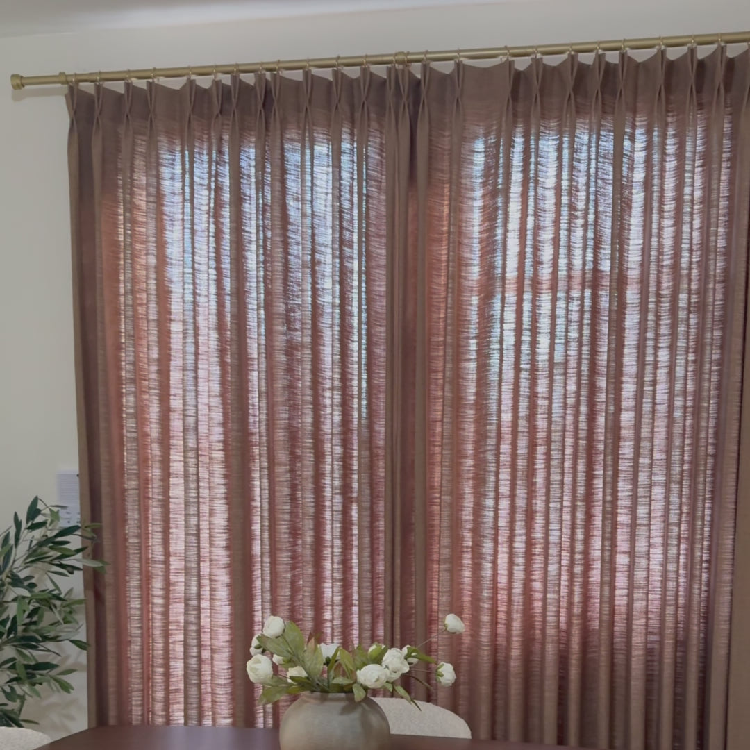 Jasper Extra Long & Wide Dotted Linen Blend Curtains