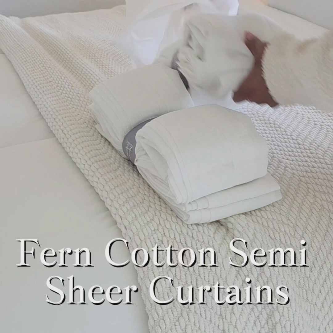Fern Cotton Semi Sheer Curtains