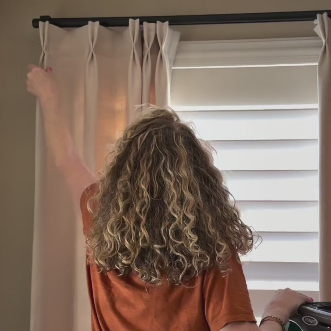 Lacey Herringbone Texture Linen Blend Curtains