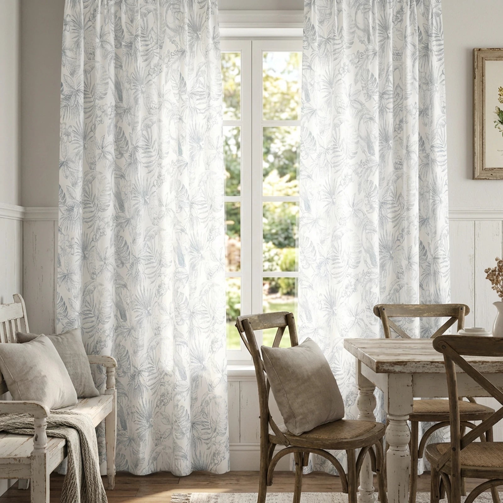 Remy Printed Bird Pattern Curtains
