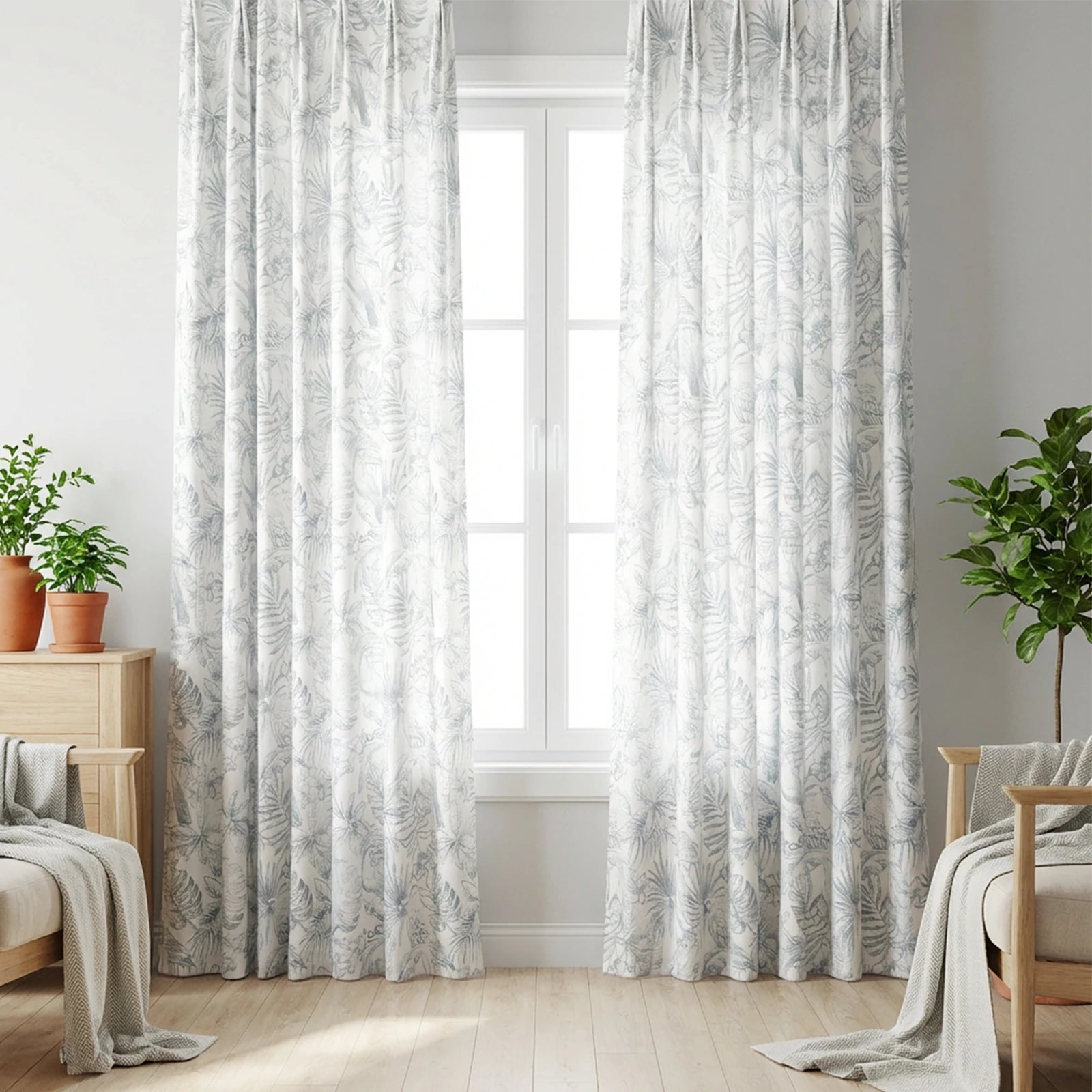Remy Printed Bird Pattern Curtains