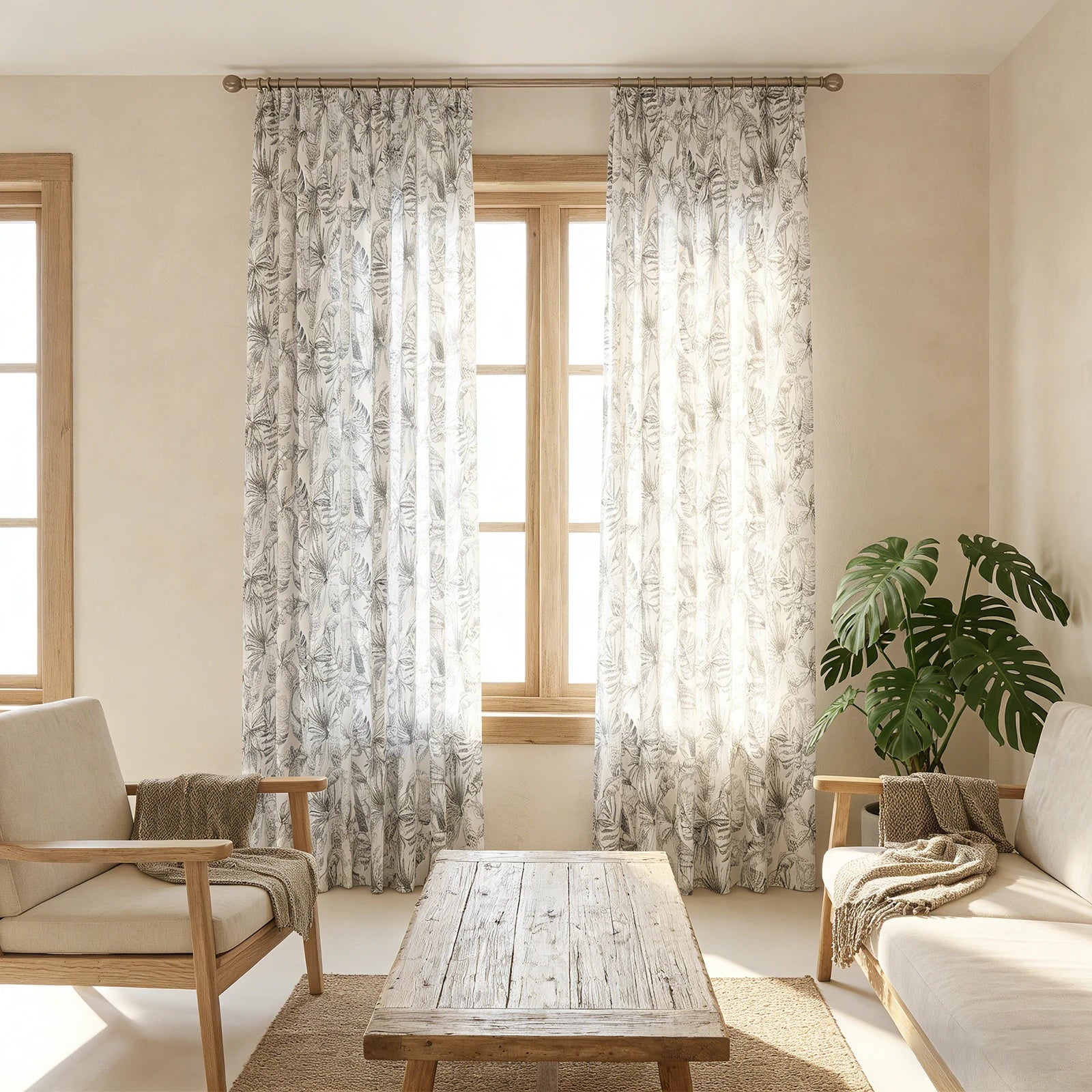 Remy Printed Bird Pattern Curtains