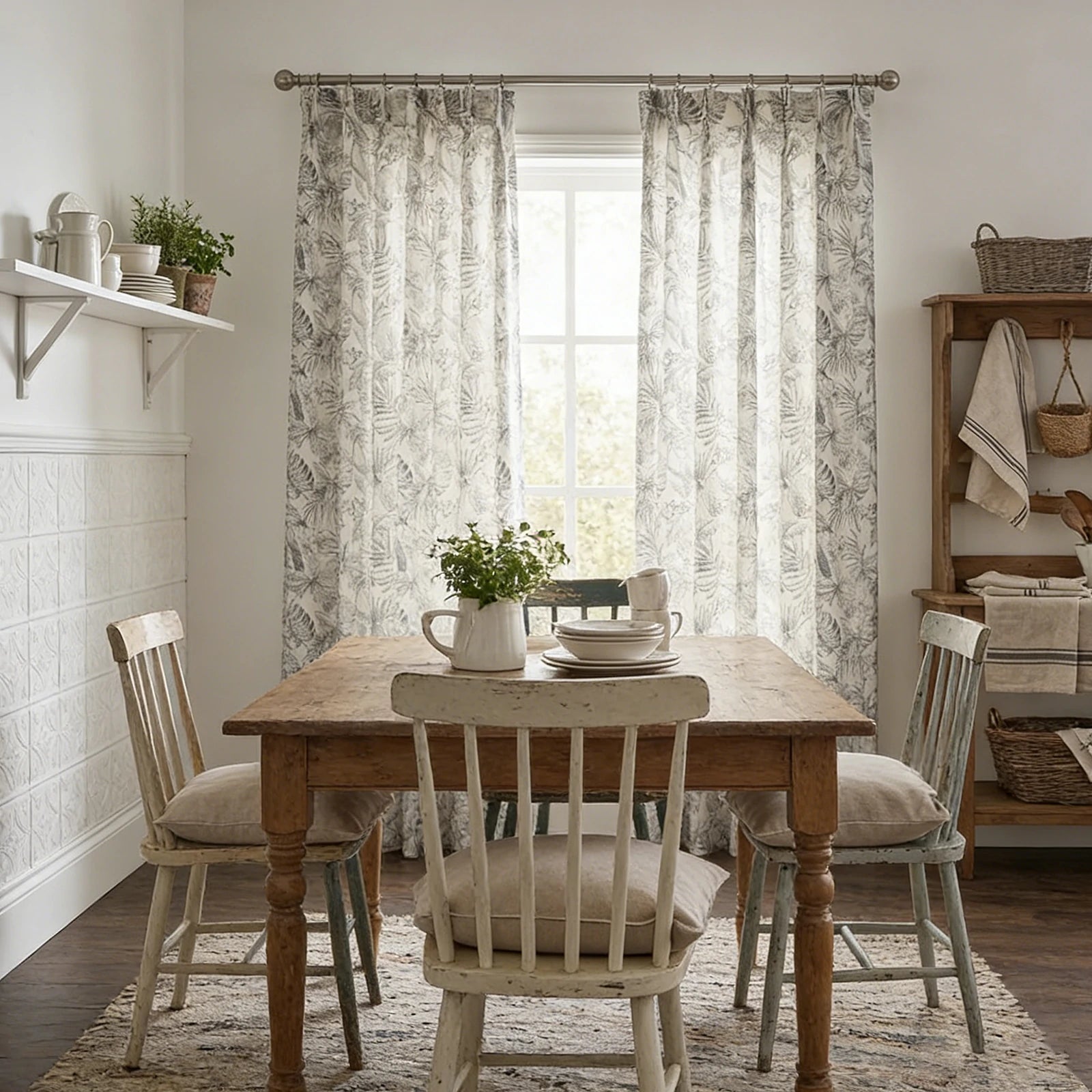 Remy Printed Bird Pattern Curtains