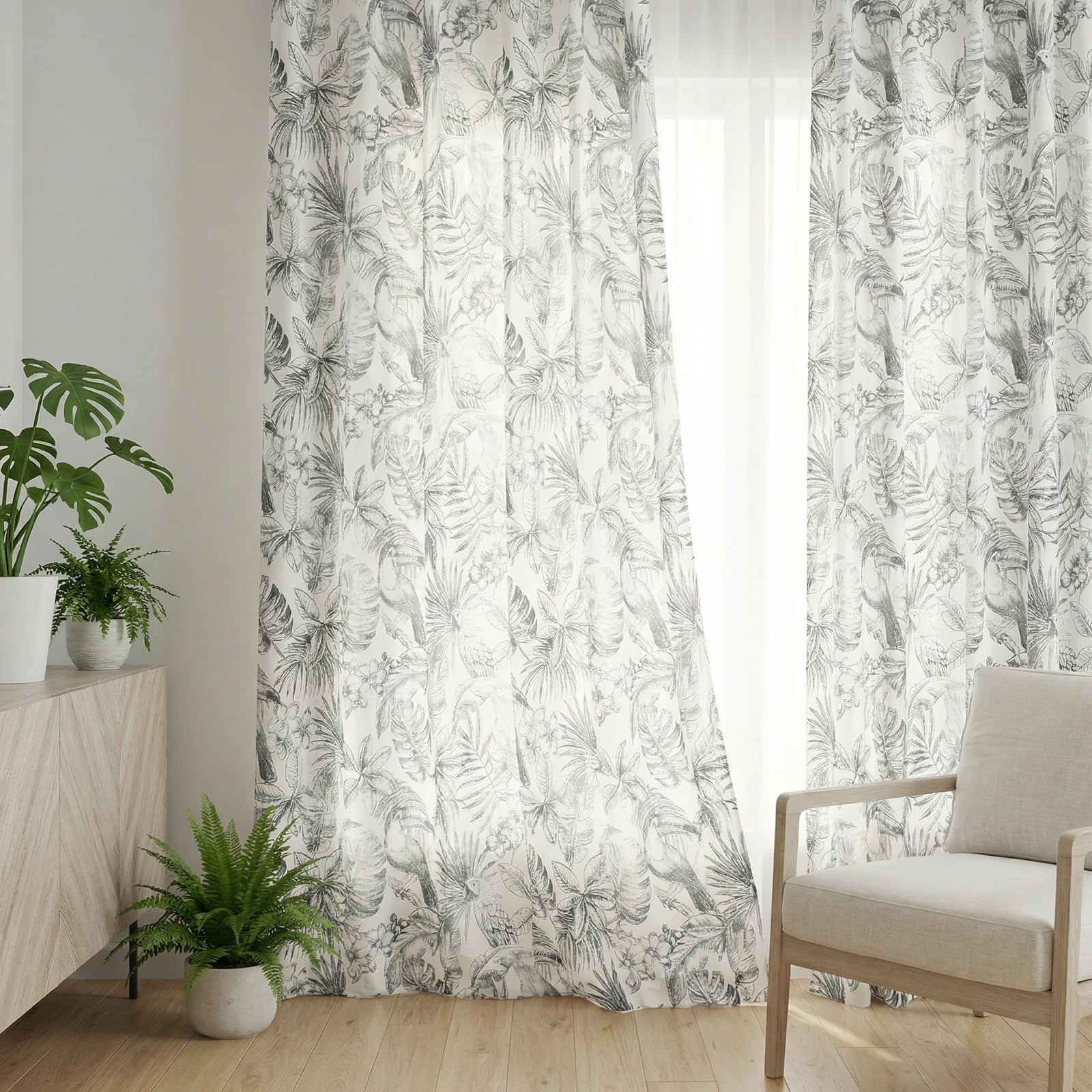Remy Printed Bird Pattern Curtains