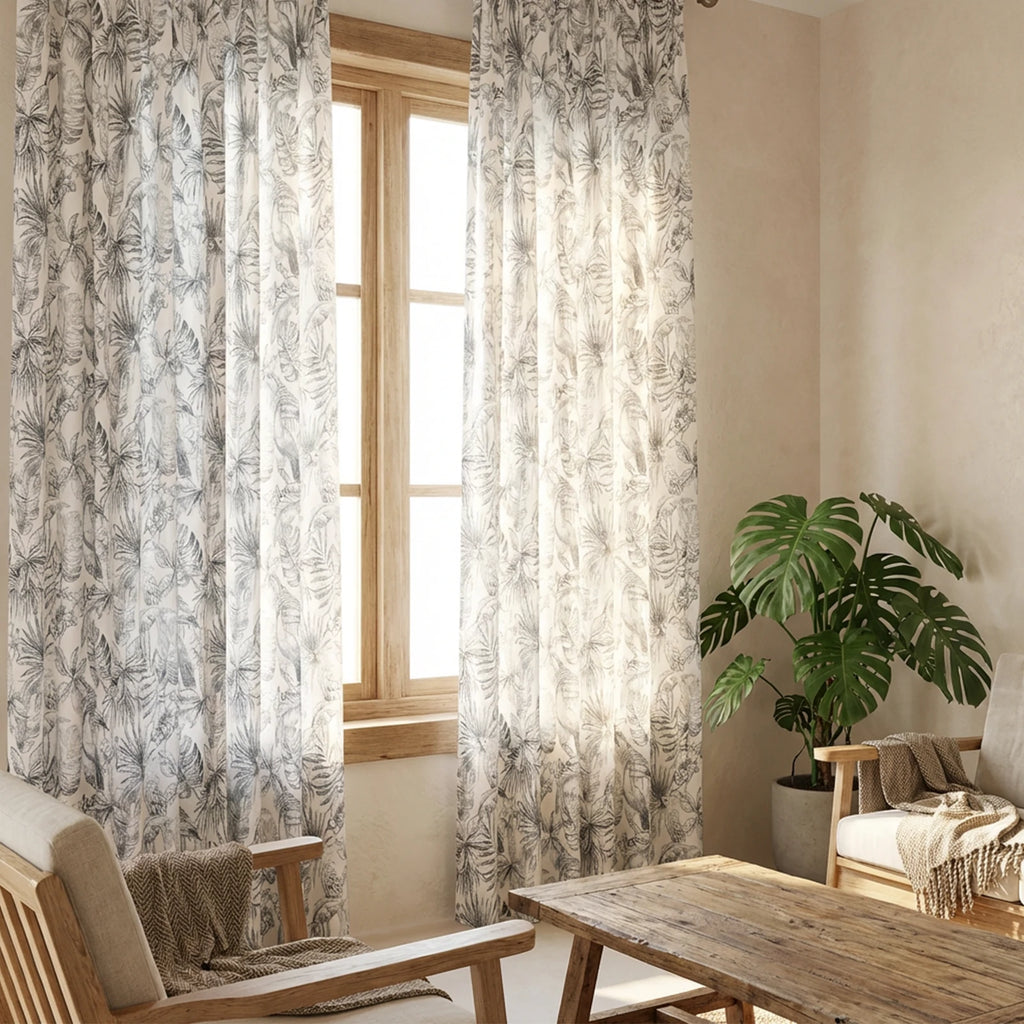 Remy Printed Bird Pattern Curtains