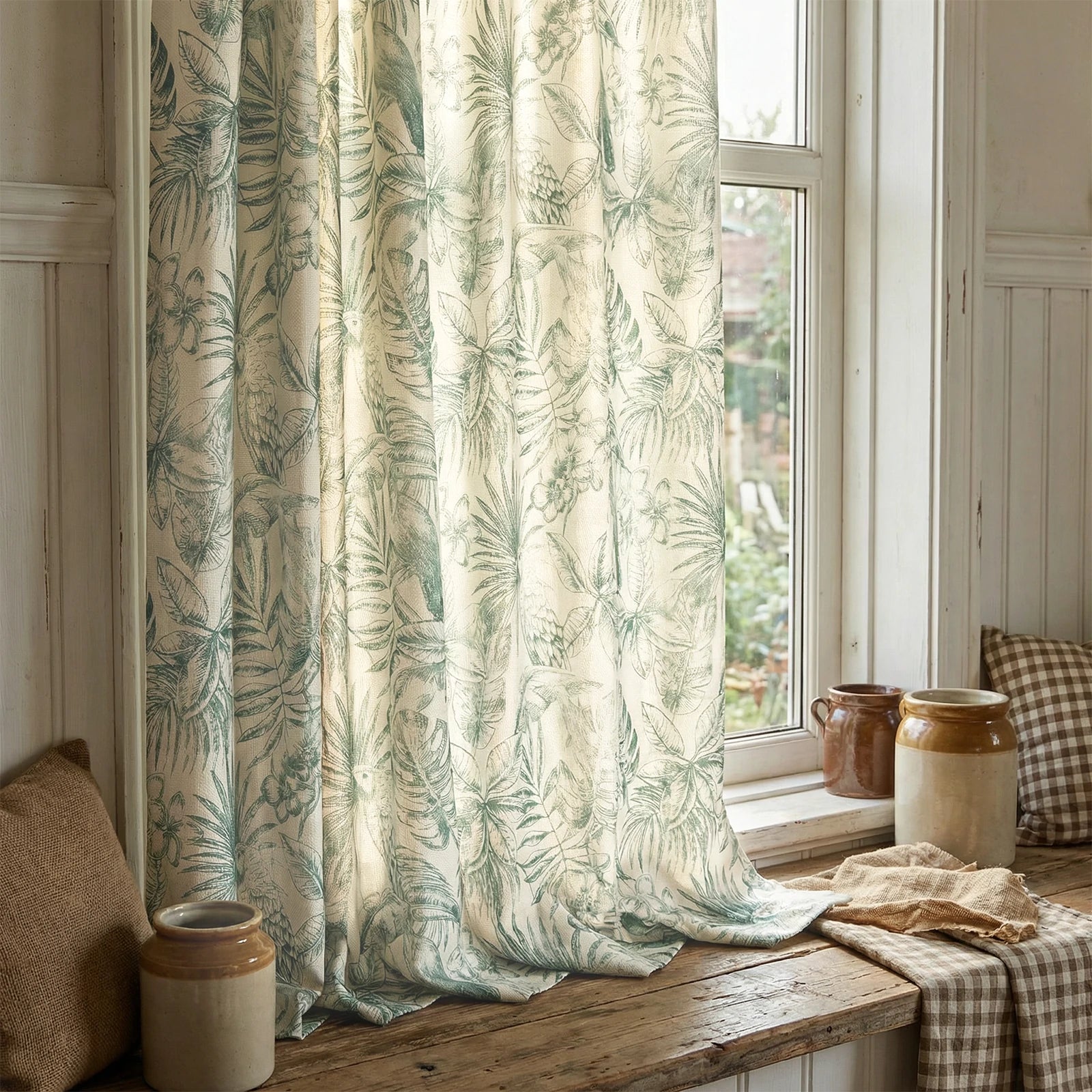 Remy Printed Bird Pattern Curtains