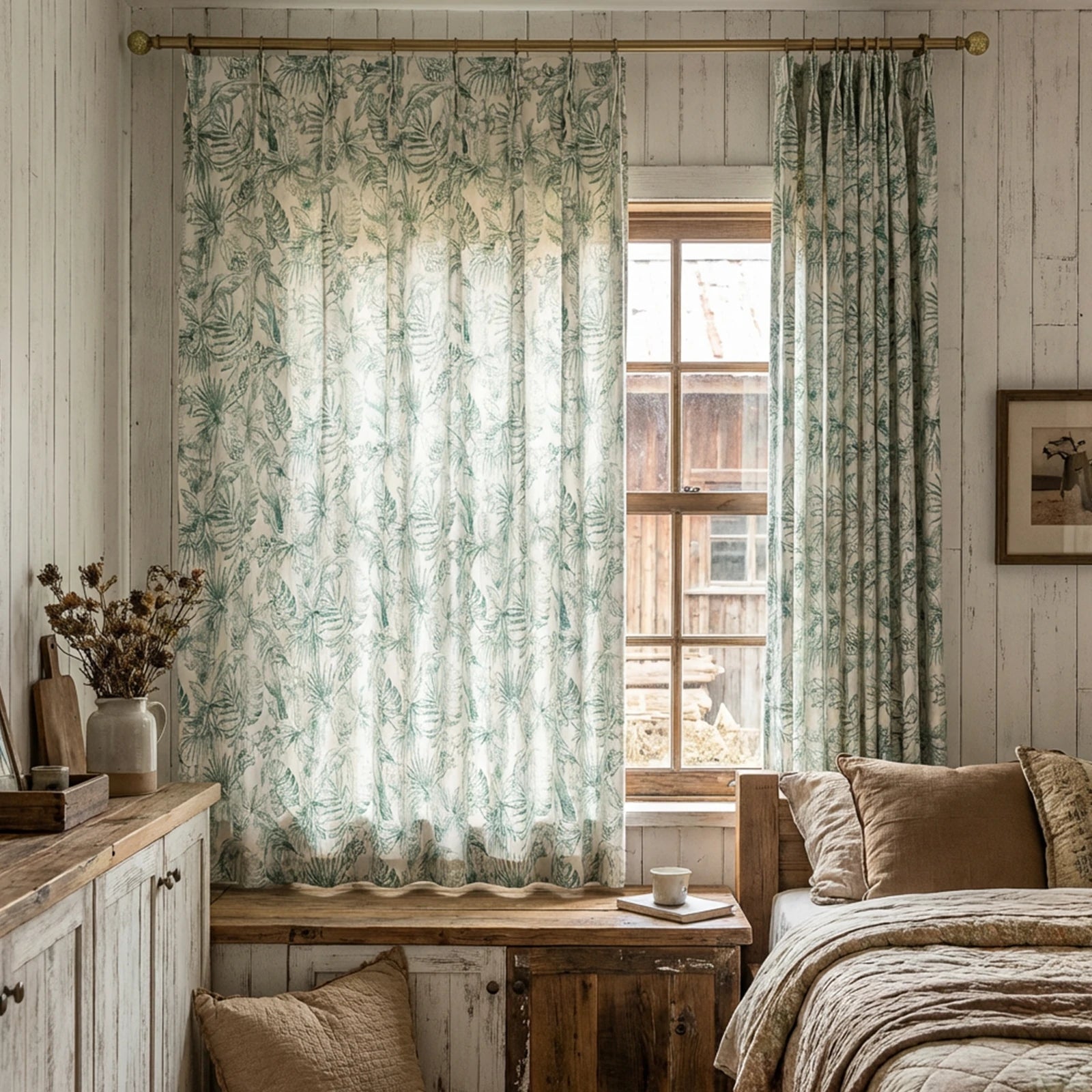 Remy Printed Bird Pattern Curtains