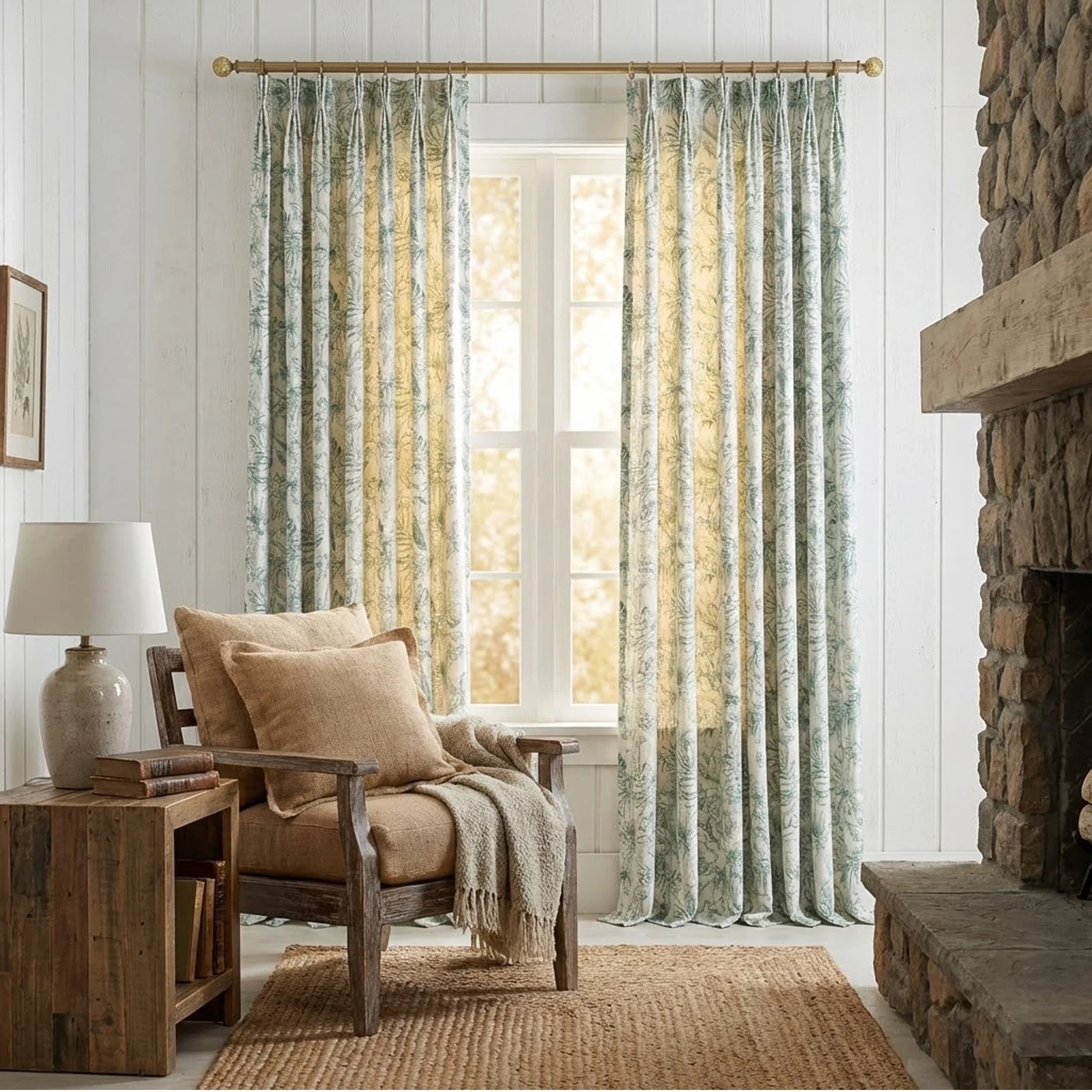 Remy Printed Bird Pattern Curtains