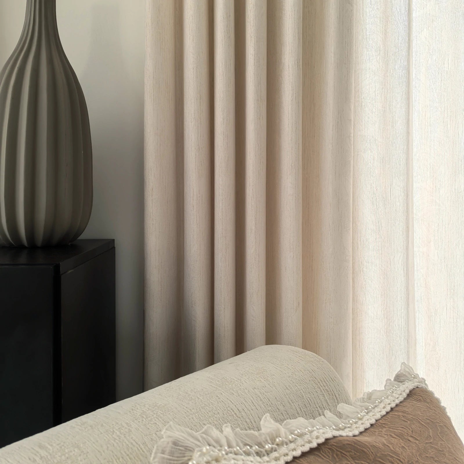 Samuel Floral Jacquard Linen Blend Sheer Curtains