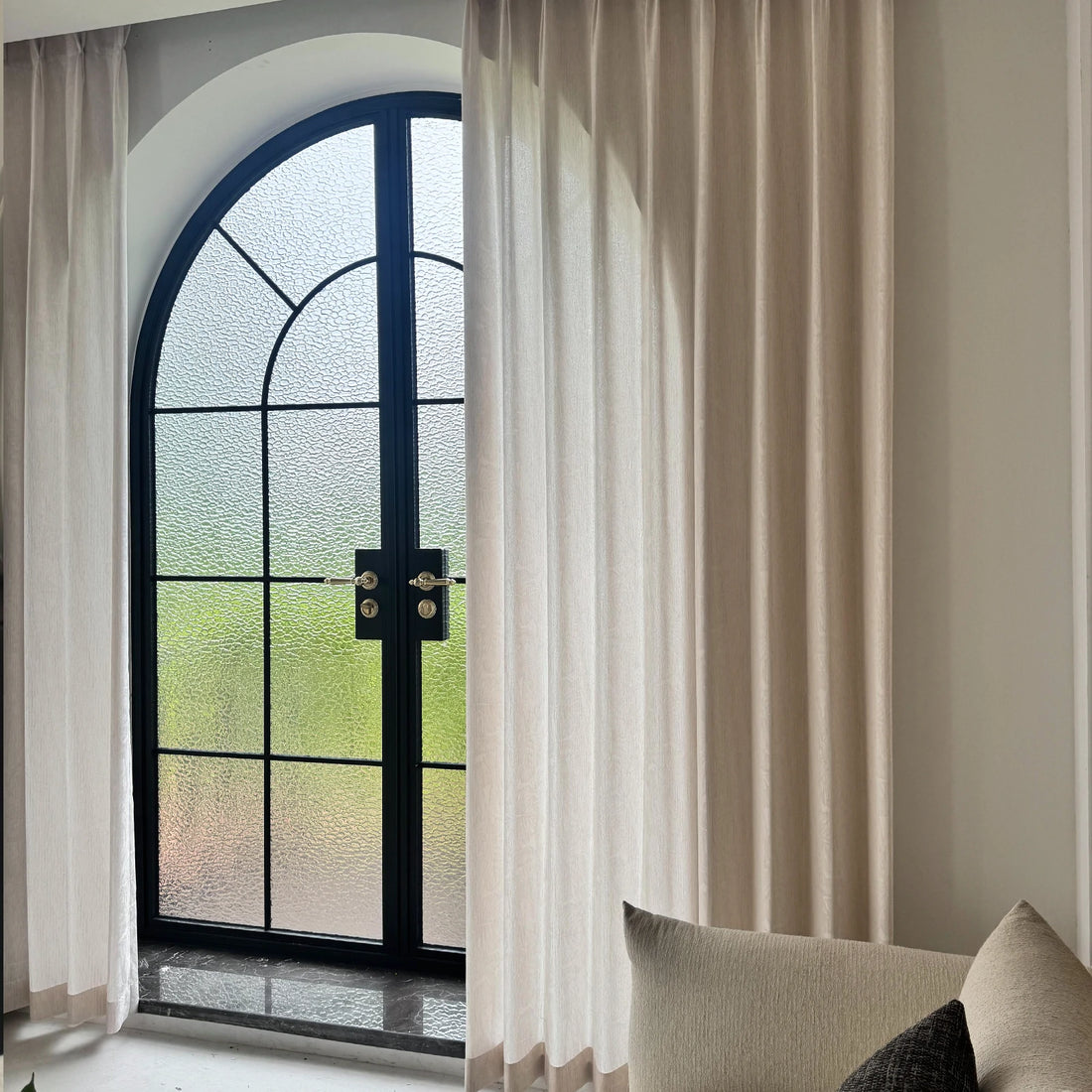 Samuel Floral Jacquard Linen Blend Sheer Curtains