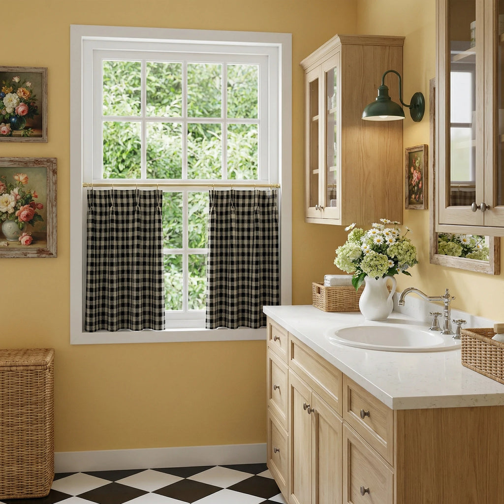 Simon Plaid Patten Cafe Curtains