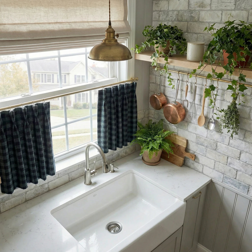 Simon Plaid Patten Cafe Curtains