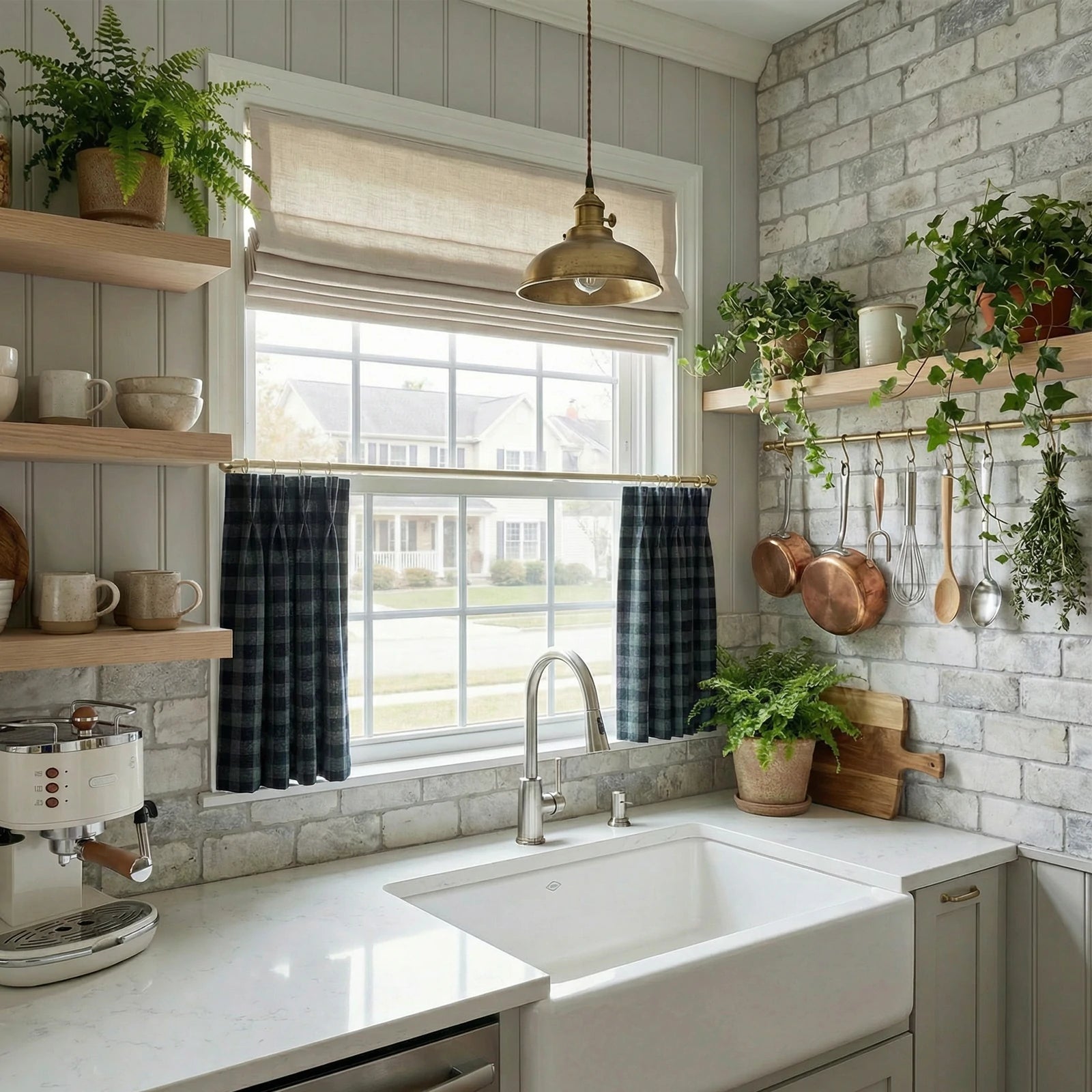 Simon Plaid Patten Cafe Curtains