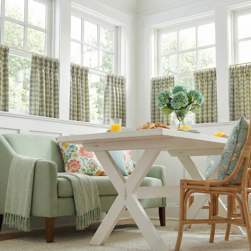 Simon Plaid Patten Cafe Curtains