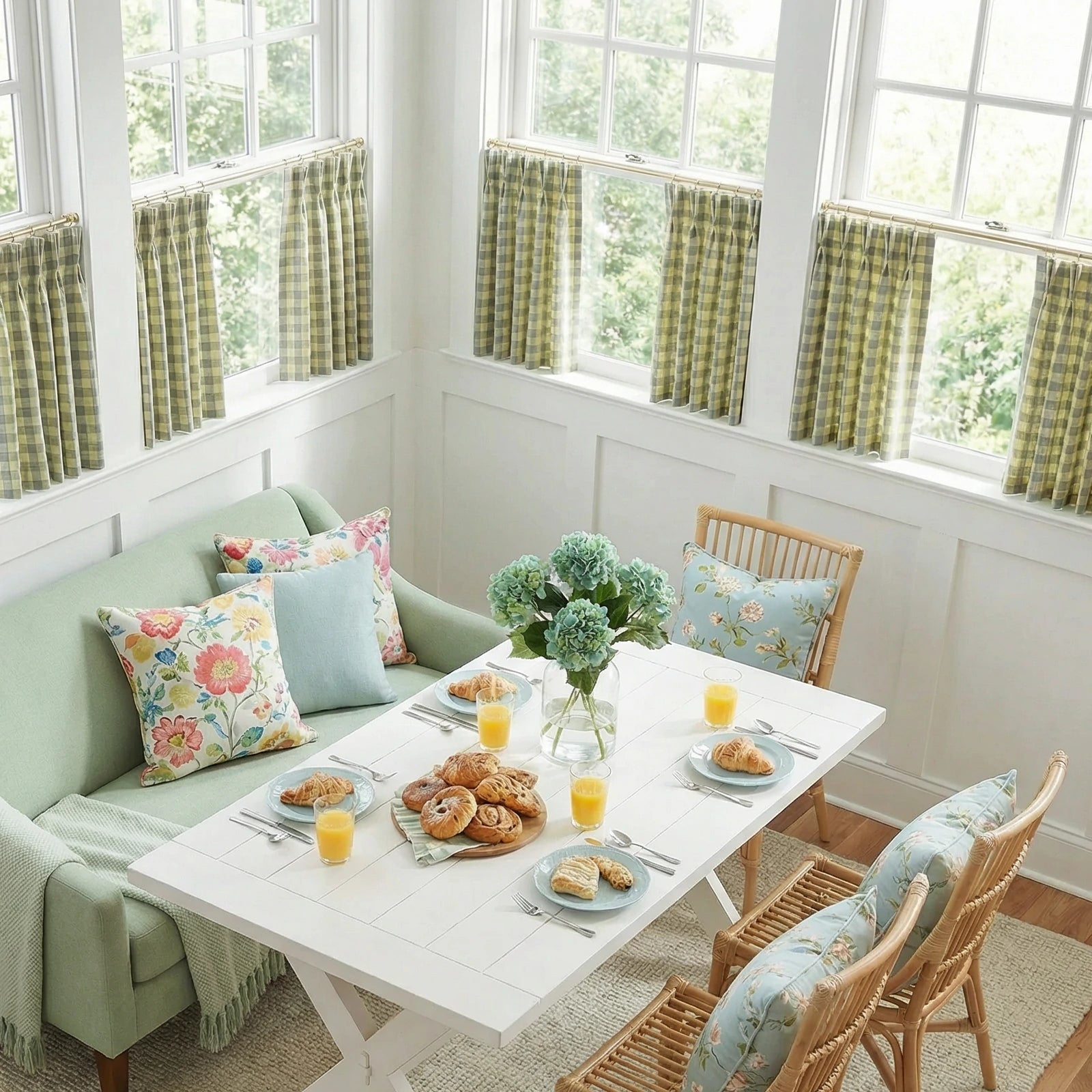 Simon Plaid Patten Cafe Curtains