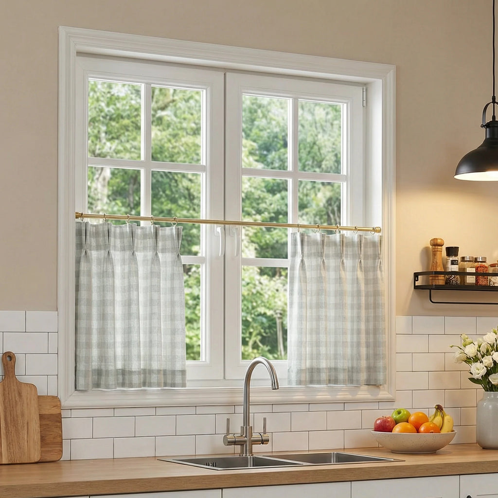 Simon Plaid Patten Cafe Curtains