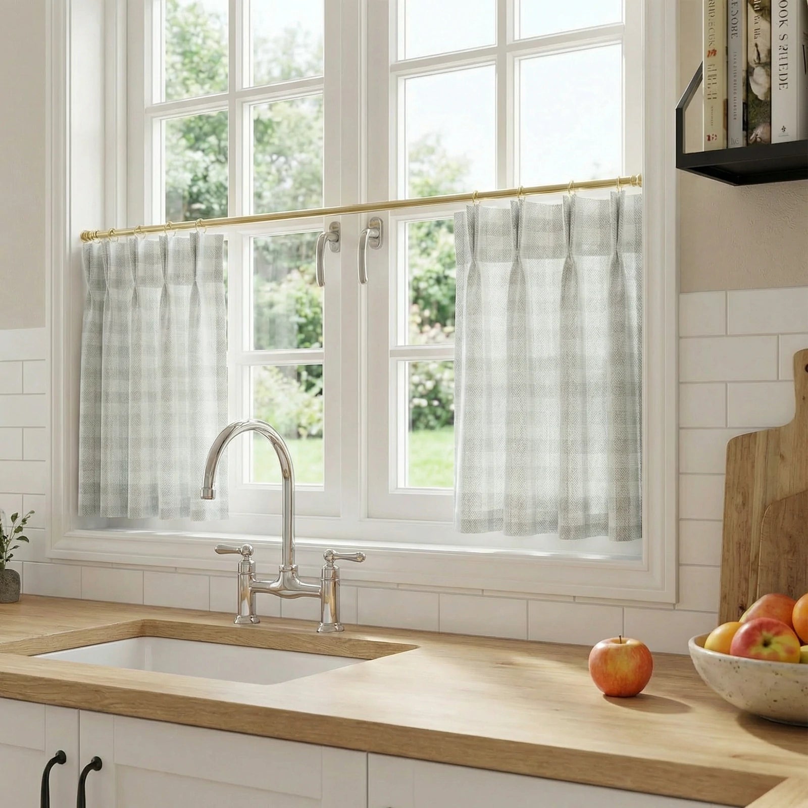 Simon Plaid Patten Cafe Curtains