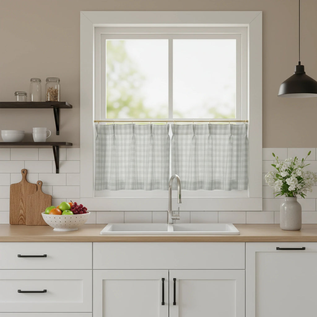 Simon Plaid Patten Cafe Curtains