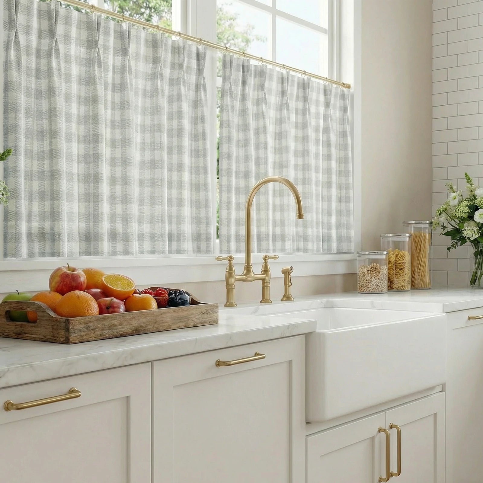 Simon Plaid Patten Cafe Curtains