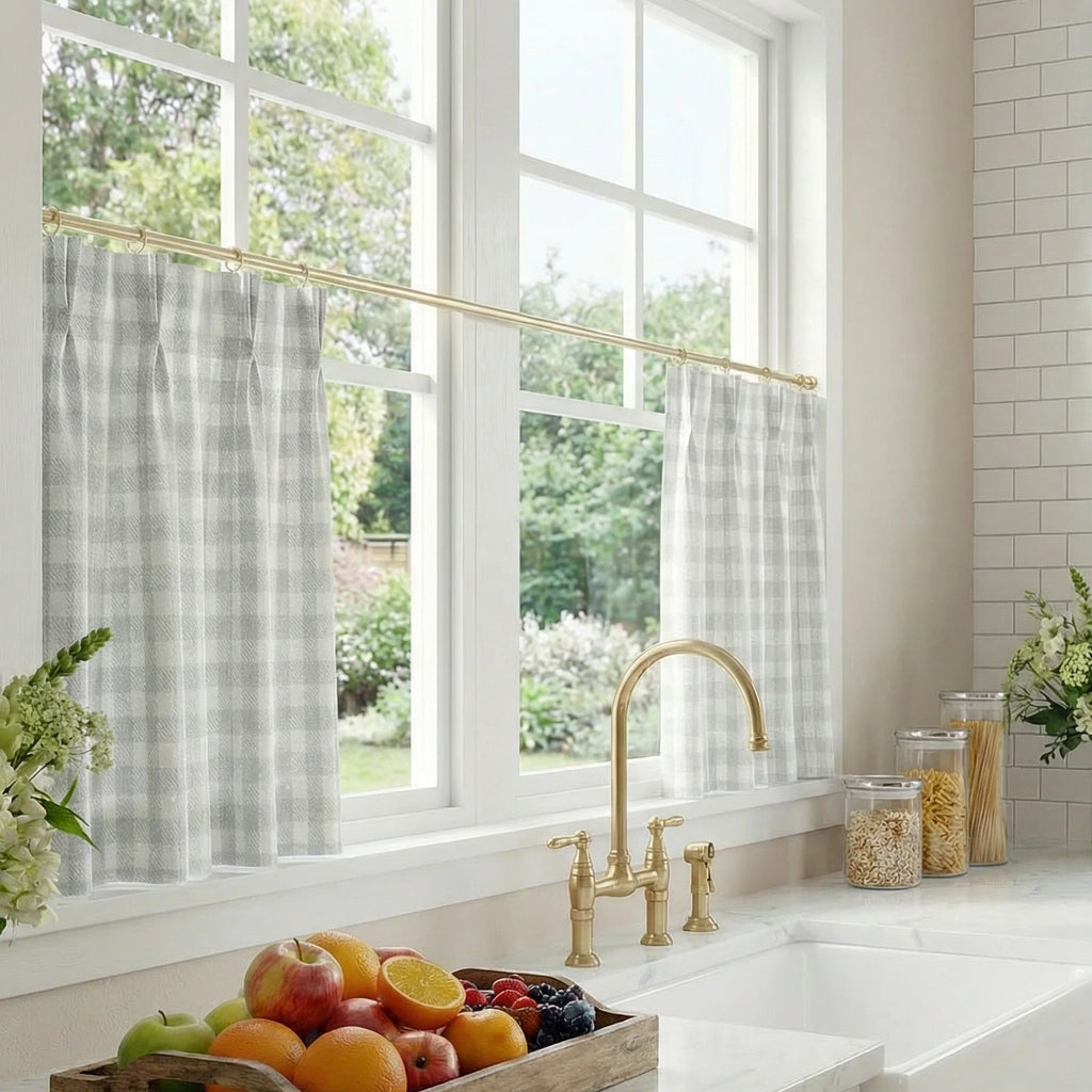 Simon Plaid Patten Cafe Curtains