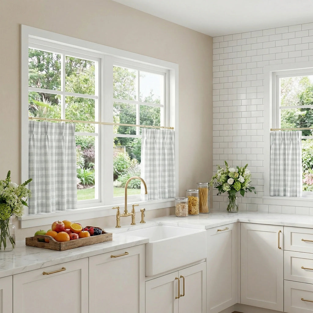 Simon Plaid Patten Cafe Curtains